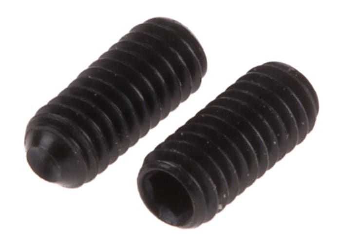 Black, Self-Colour Steel Hex Socket Set M2.5 x 6mm Grub Screw