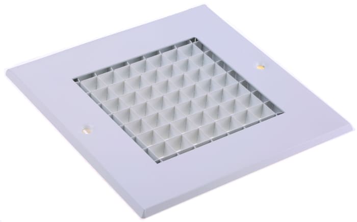 RS PRO White Aluminium Grille, Eggcrate Slat, 125 x 125mm