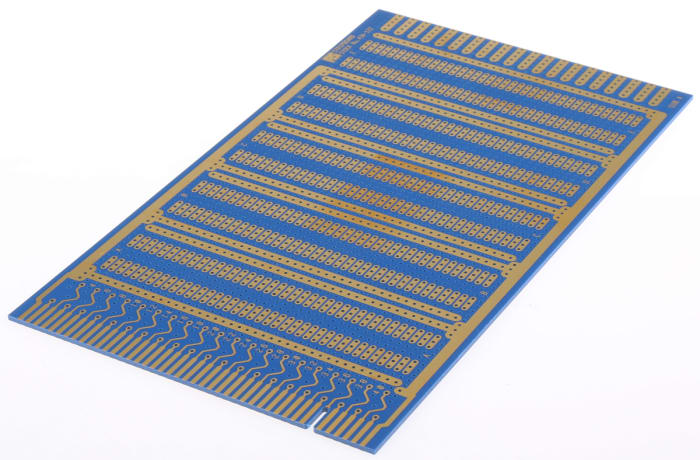 10-0145, Double-Sided Stripboard Epoxy Glass 203 x 114 x 1.6mm 0.1" Pitch Direct Edge Card Connection FR4