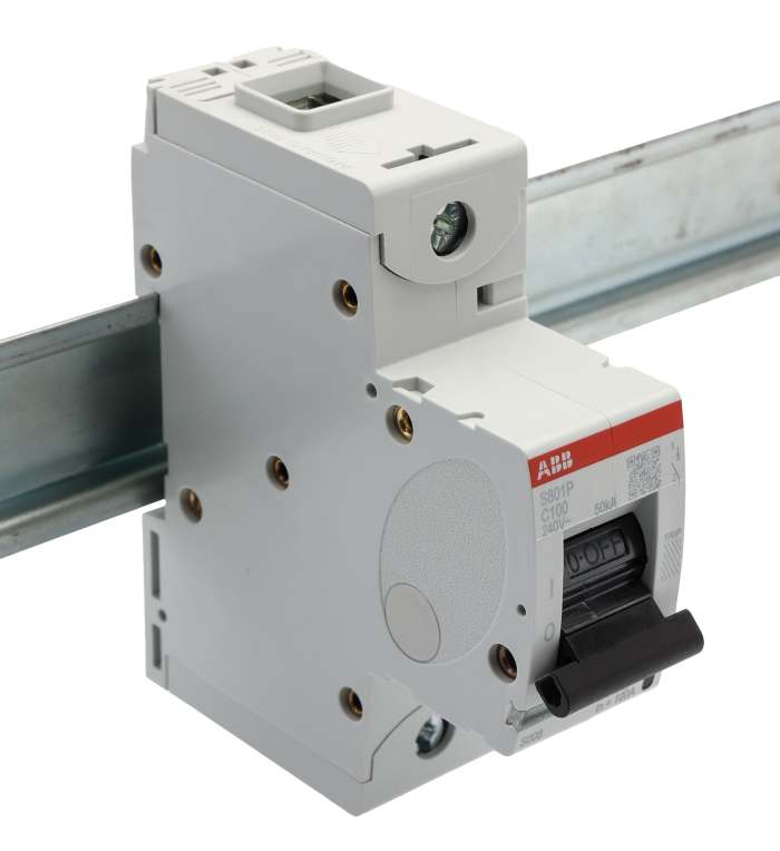 Interruptor automático 1P, 100A, Curva Tipo C, Poder de corte 50 kA S801P-C100, Altas prestaciones, Montaje en Carril