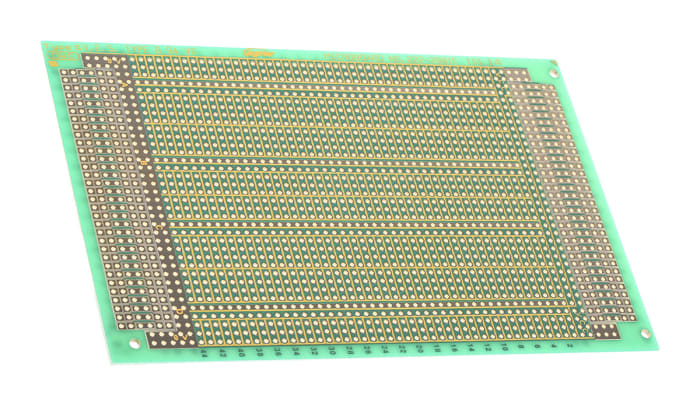 222-2991, Çift Taraflı DIN 41612 Delikli Kart FR4, 1mm Delik Çaplı , 160 x 100 x 1,6mm