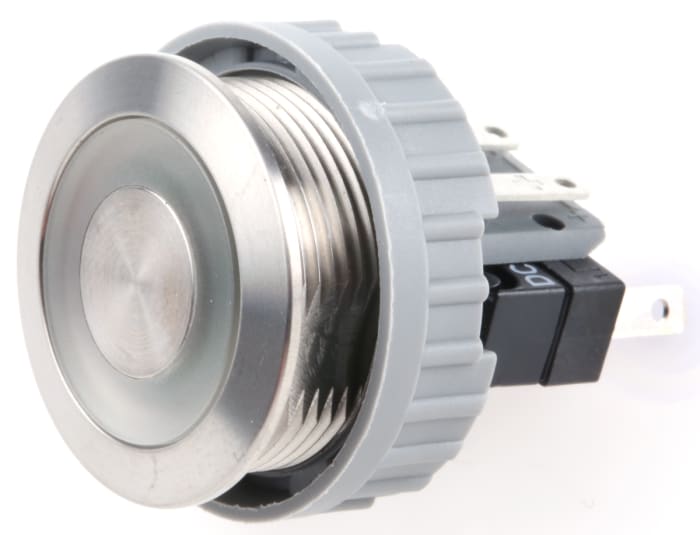 Schurter MSM 22 Series Illuminated Push Button Switch, Momentary, Panel Mount, 22mm Cutout, SPDT, Red LED, 250V ac, IP67