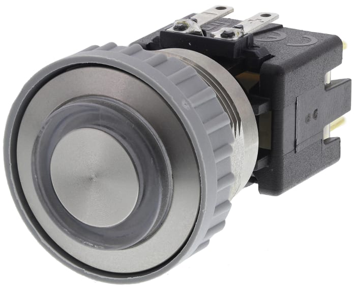 Schurter MSM LA 22 Series Illuminated Push Button Switch, Latching, Panel Mount, 22mm Cutout, DPDT, Green LED, 125/250V