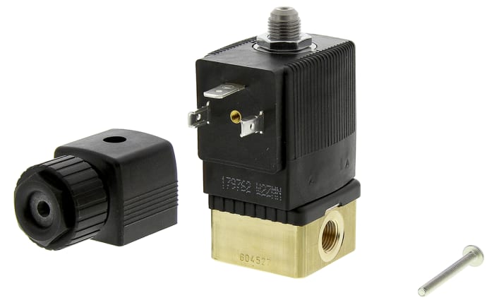 Burkert Solenoid Valve 125333, 3 port(s) , NC, 24 V dc, 1/8in