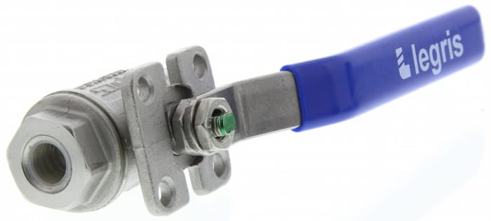 Robinet à boisseau sphérique Legris en Acier inoxydable, Poignée Bleu, 1/4pouce