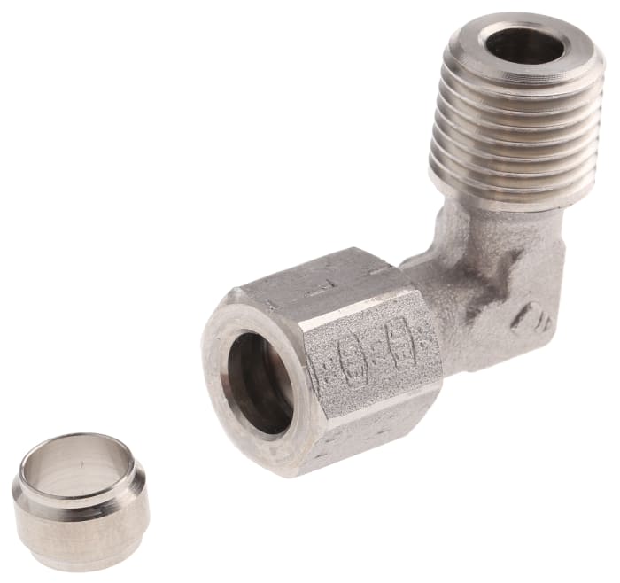 Legris Stainless Steel Compression Fitting, 90° Elbow