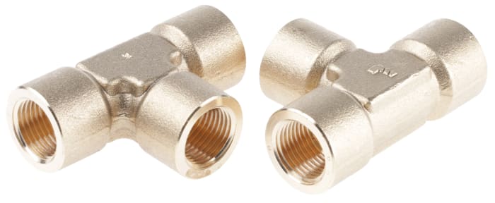 Legris Brass Pipe Fitting, Tee Threaded Equal Tee, Female BSPP 1/2in to Female BSPP 1/2in