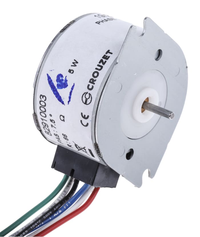 Crouzet Kalıcı Mıknatıslı Step Motoru, Unipolar, 190 mA, 20mNm, 6 Kablolu, 7,5°, 12,7 V dc
