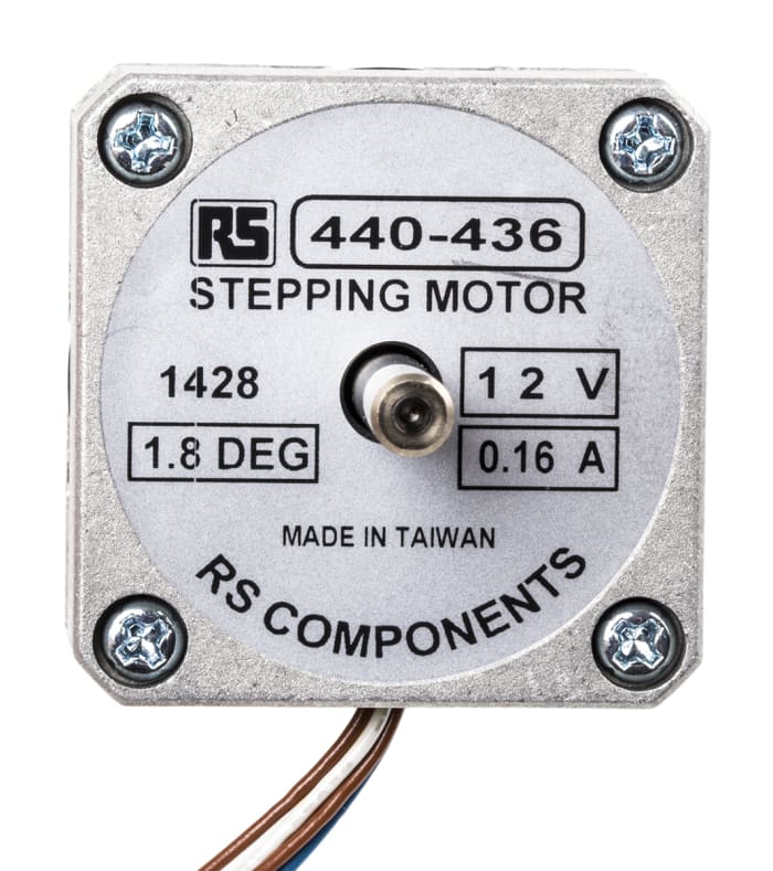 Moteur pas-à-pas Hybride, 70mNm 1.8°, 6 fils, 12 V c.c.