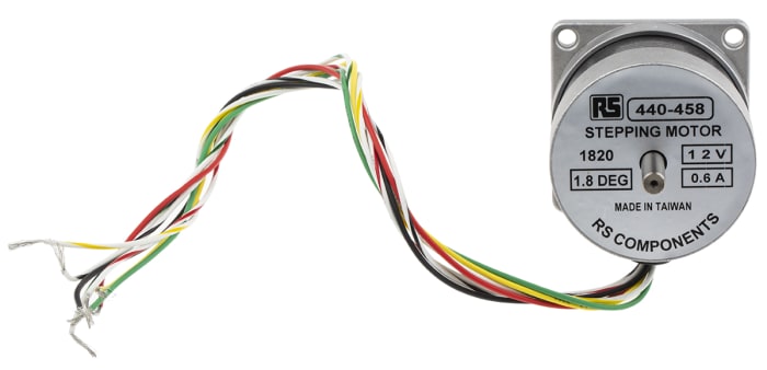 RS PRO Unipolar Hybrid Stepper Motor 1.8°, 0.50Nm, 12 V dc, 600 mA, 8 Wires