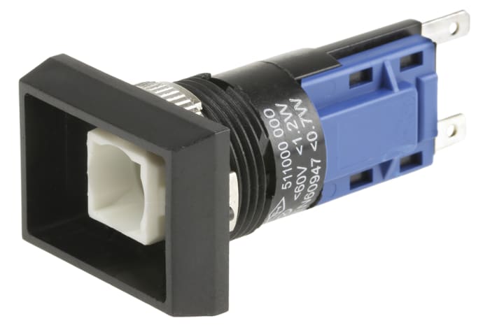 Saia-Burgess Illuminated Push Button Switch, Latching, Panel Mount, 16mm Cutout, SPDT