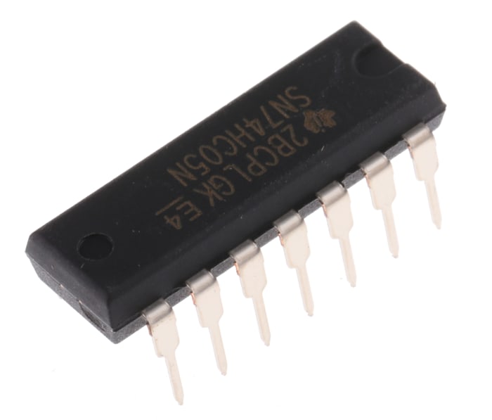Texas Instruments SN74HC05N Hex Inverter, 14-Pin PDIP