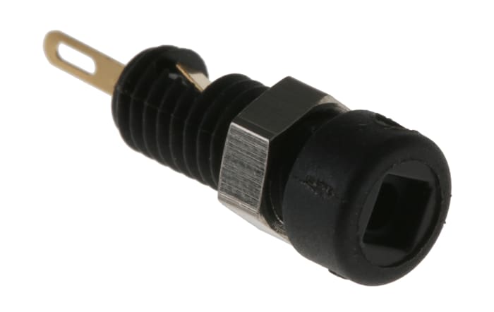 Hirschmann Test & Measurement Black Female Banana Socket, 2mm Connector, Solder Termination, 6A, 60V dc, Gold, Nickel