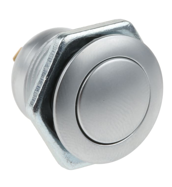 ITW Switches 57M Series Miniature Push Button Switch, Latching, Panel Mount, 16.1mm Cutout, SPST, Clear LED, 48V dc,