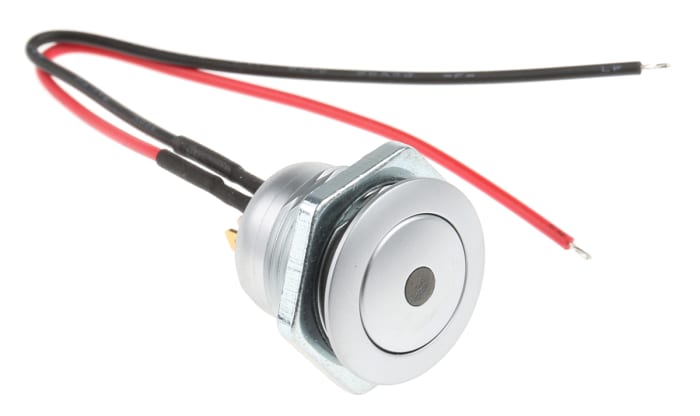Minyatür Buton Switch, 1-pole on-off switch, Mandallama, Aydınlatmalı, Yeşil LED'li