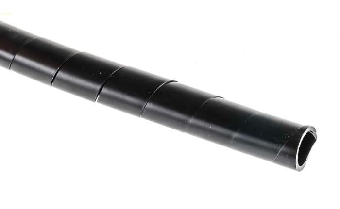 Gaine de câble spiralée HellermannTyton, Ø 9mm → 10mm, Ø interne 9mm, Noir, en PE