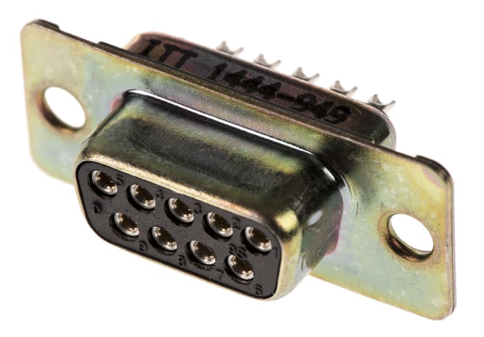 ITT Cannon D*M 9 Way Panel Mount D-sub Connector Socket, 2.84mm Pitch