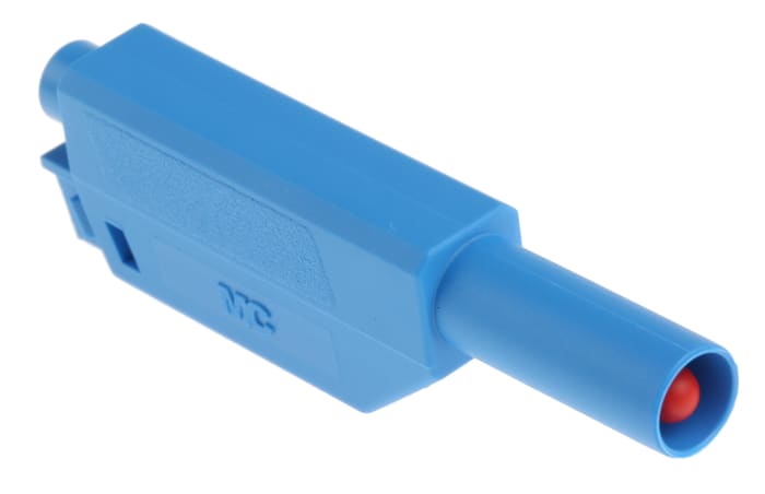 Staubli Blue Male Banana Plug, 4 mm Connector, Solder Termination, 32A, 1000V, Gold Plating