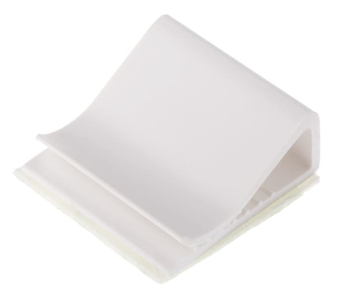 HellermannTyton White PVC Self Adhesive Clip