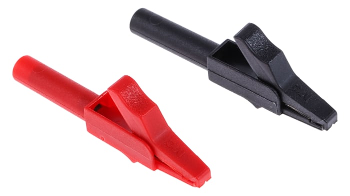 Pince crocodile Staubli, 15A, noire, rouge