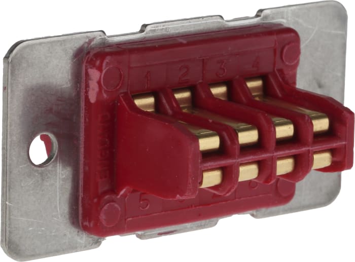 Connecteur fond de panier Mâle Droit Mcmurdo, pas de 4.7mm 8 voies 2 Rangées, A souder, 5A série DRP