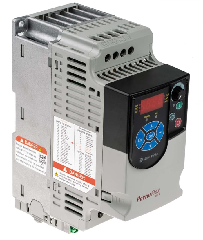 Allen Bradley Inverter Drive, 0.4 kW, 3 Phase, 480 V ac, 1.5 A, PowerFlex 4M Series