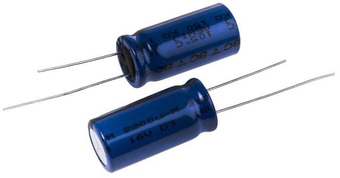 Condensateur Vishay série 150 RMI, Aluminium électrolytique 2200μF, 16V c.c.