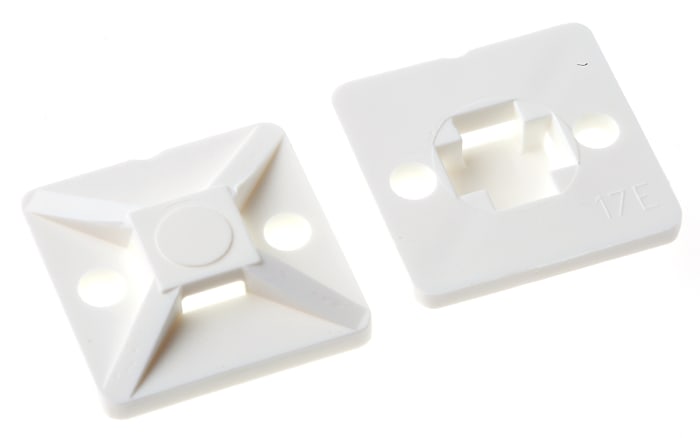 Support de serre-câble HellermannTyton MB , Blanc, 19mm x 19 mm, Ø fixation 3.1mm