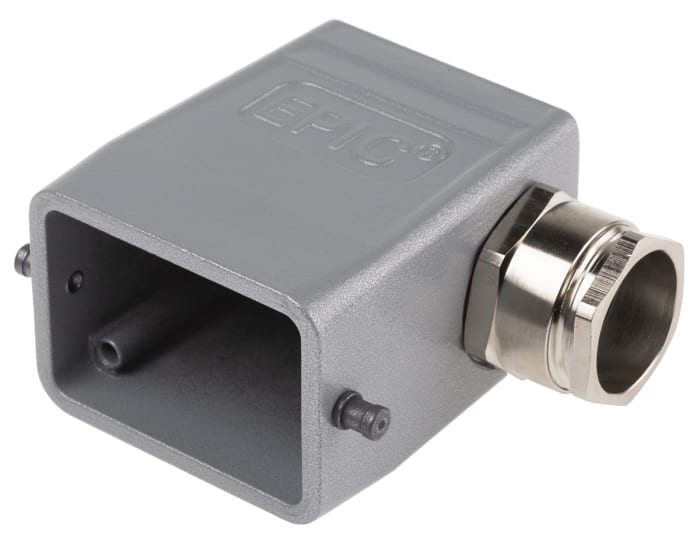 EPIC H-BE Heavy Duty Power Connector Hood, 6 Contacts, PG21 Thread, Side Entry