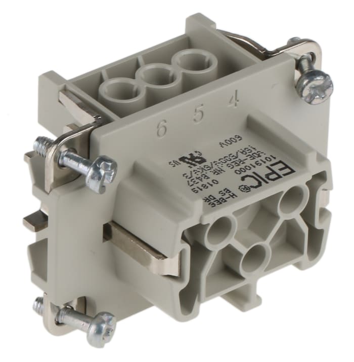 H-BE 6 way IP65 socket insert,16A 440Vac