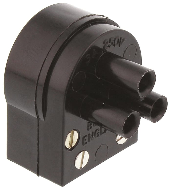 Conector de potencia Macho Bulgin, Montaje de Cable, 250 Vac, 3A, terminación por tornillo
