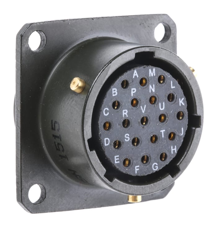 Amphenol Limited, 62GB 19 Way Box Mount MIL Spec Circular Connector ReceptacleOlive, Socket Contacts,Shell Size 14,