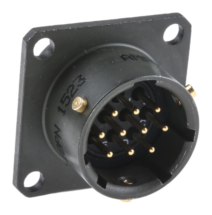 Amphenol Limited, 62GB 10 Way Box Mount MIL Spec Circular Connector ReceptacleOlive, Pin Contacts,Shell Size 12,