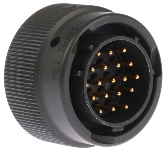 Amphenol Limited, 62GB 19 Way Cable Mount MIL Spec Circular Connector PlugOlive, Pin Contacts,Shell Size 14, Bayonet