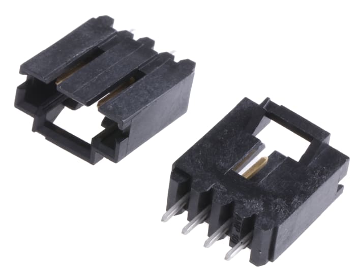 TE Connectivity AMPMODU MTE Series Straight Through Hole PCB Header, 4 Contact(s), 2.54 mm Pitch, 1 Row, Shrouded