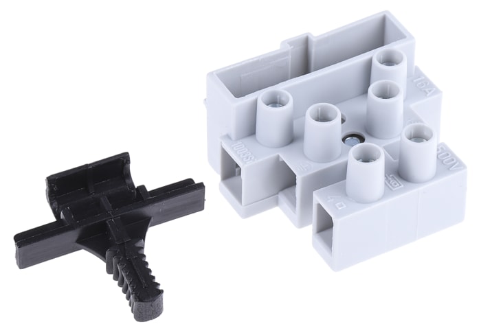 RS PRO Fuse Terminal Block, 3-Way, 16A, Screw Down Termination
