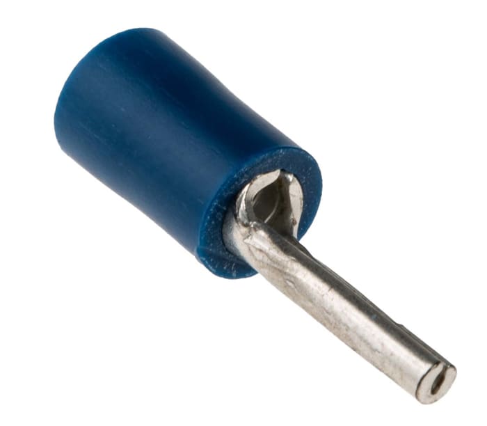 Conector de contactos de crimpado RS PRO, Aislado, Revestimiento de Estaño, diám. 1.9mm, long. 12mm, Azul, 1.5mm² No