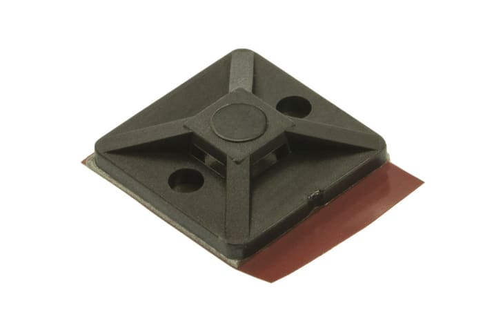 Support de serre-câble HellermannTyton MB autoadhésive, Noir, 19mm x 19 mm, Ø fixation 3.1mm
