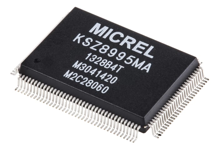 Micrel KSZ8995MA, 5-Port Ethernet Switch Entegresi, MII/SNI, 10 Mbit/s, 100 Mbit/s, 1,8 V, 2,5 V, 3,3 V, 128-Pinli PQFP