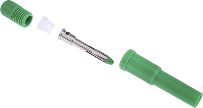 RS PRO Green Male Banana Plug, 4 mm Connector, Solder Termination, 10A, 1000V, Tin Plating