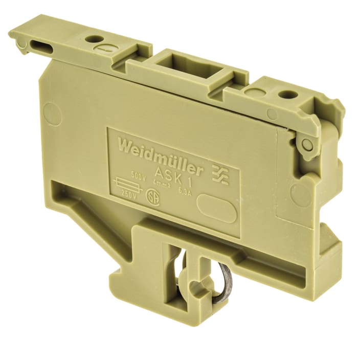Weidmuller 0376760000 ASK Series Brown, Single-Level, Screw Termination, Fused
