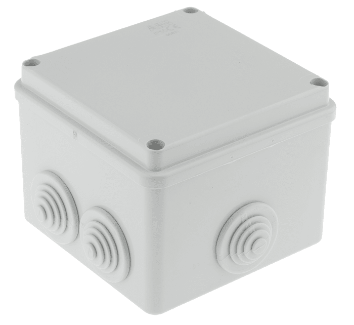 Caja de conexiones ABB 00821 M008210000, Termoplástico, Gris, 100mm, 100mm, 80mm, 80 x 100 x 100mm, IP55