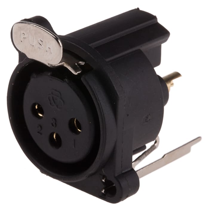 RS PRO XLR Konnektör, Soket, Panoya / Panele Monte, Nikel Üzerine Gümüş Kaplı Kontak, 3 Pinli / Kontaklı