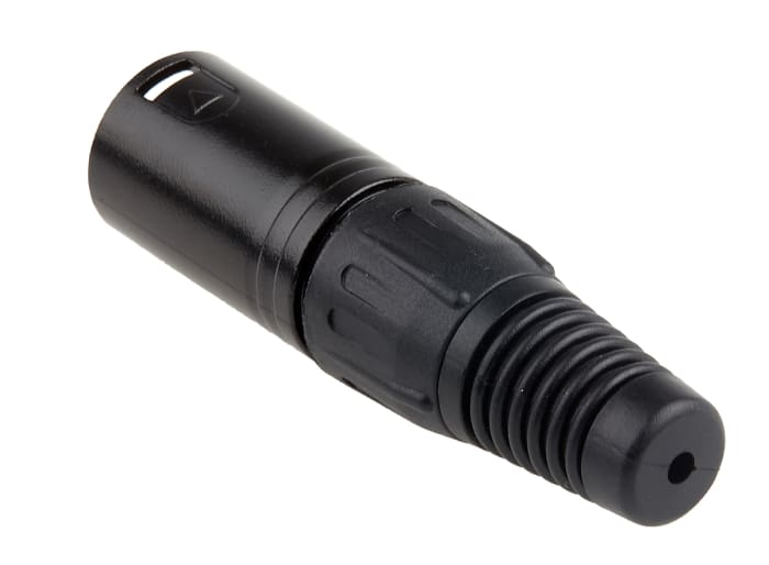 F0455122 02 <h5>Monoprice 3 Pin XLR Male Mic Connector, Black - Gold Plated Pins, Strain Relief Boot for Corrosion Free Connections</h5> <h4>موصل ذكر XLR ذو 3 سنون (أسود)</h4>