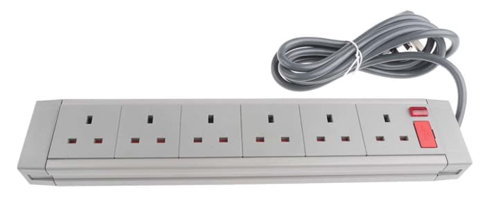 Bloc multiprise RS PRO 2m, 6 prise Type G - Britannique, 250 V c.a., 13A