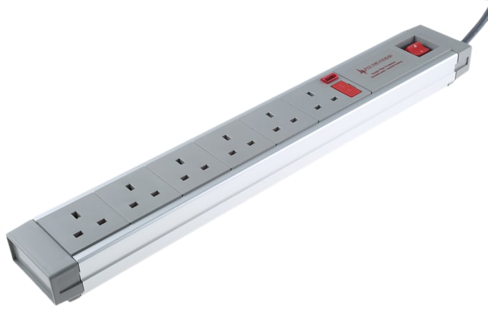 Bloc multiprise RS PRO 2m, 6 prise Type G - Britannique, 230 V c.a., 13A