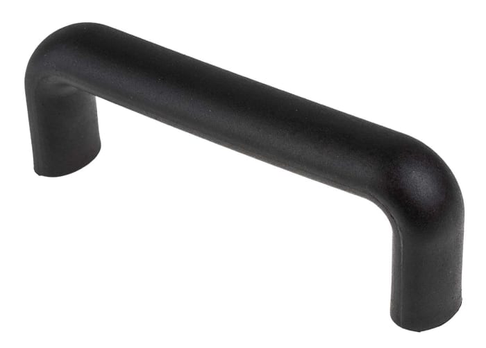 Tirador RS PRO de Plástico Negro, 148mm x 50 mm x 25mm, fijaciones ocultas, distancia entre ejes 132mm