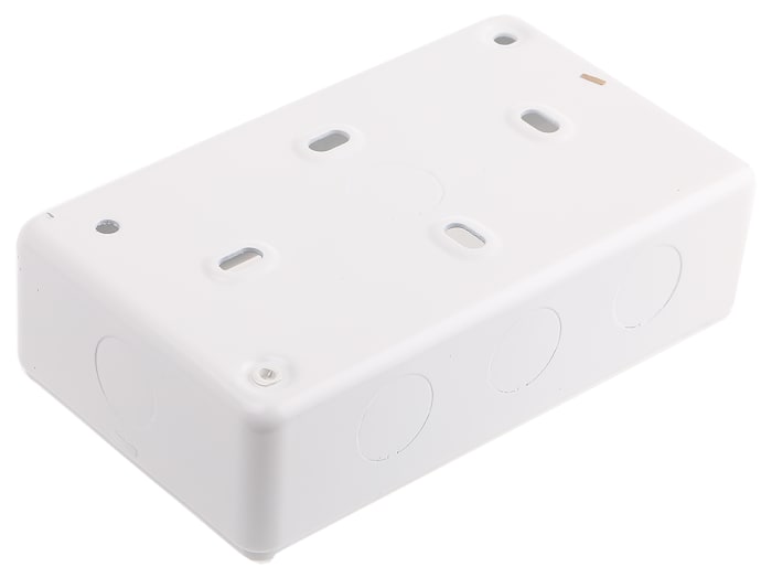 MK Electric Metalclad White Steel Back Box, BS, IP20, 2 Gangs, 147 x 86 x 38mm