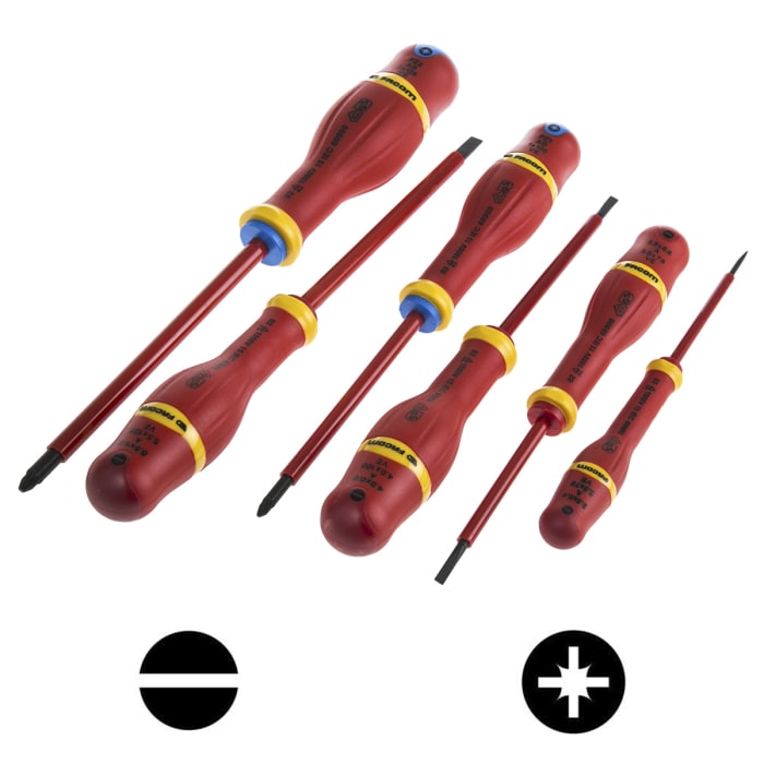 Facom Pozidriv Slotted Insulated Screwdriver Set 6 Piece