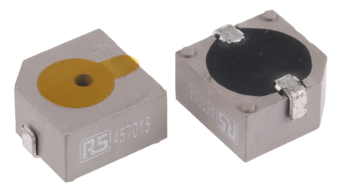 RS PRO 85dB SMD Square Wave External Piezo Buzzer, 12.8 x 12.8 x 6.5mm, 8V Min, 16V Max